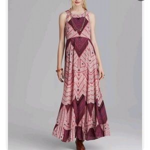 Free People You Made My Day Multicolor Dress Size 12 Pink Maxi